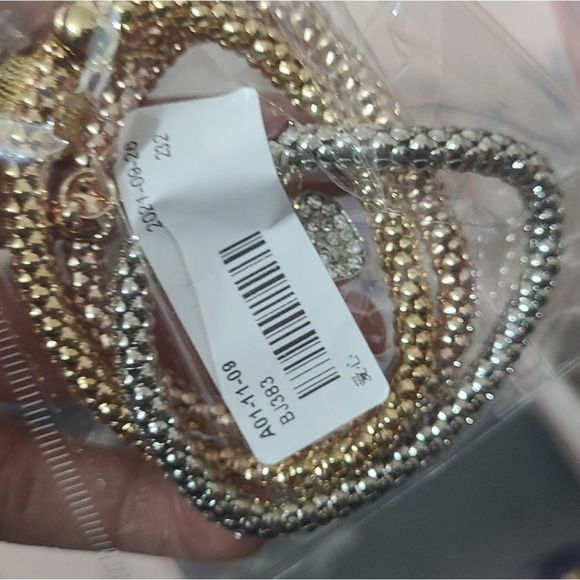 3Pcs Gold Color Heart Charm Elastic Bracelets For Women Pulseras Bracelet Cute M - Picture 4 of 4